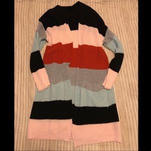 Oversized striped cardigan